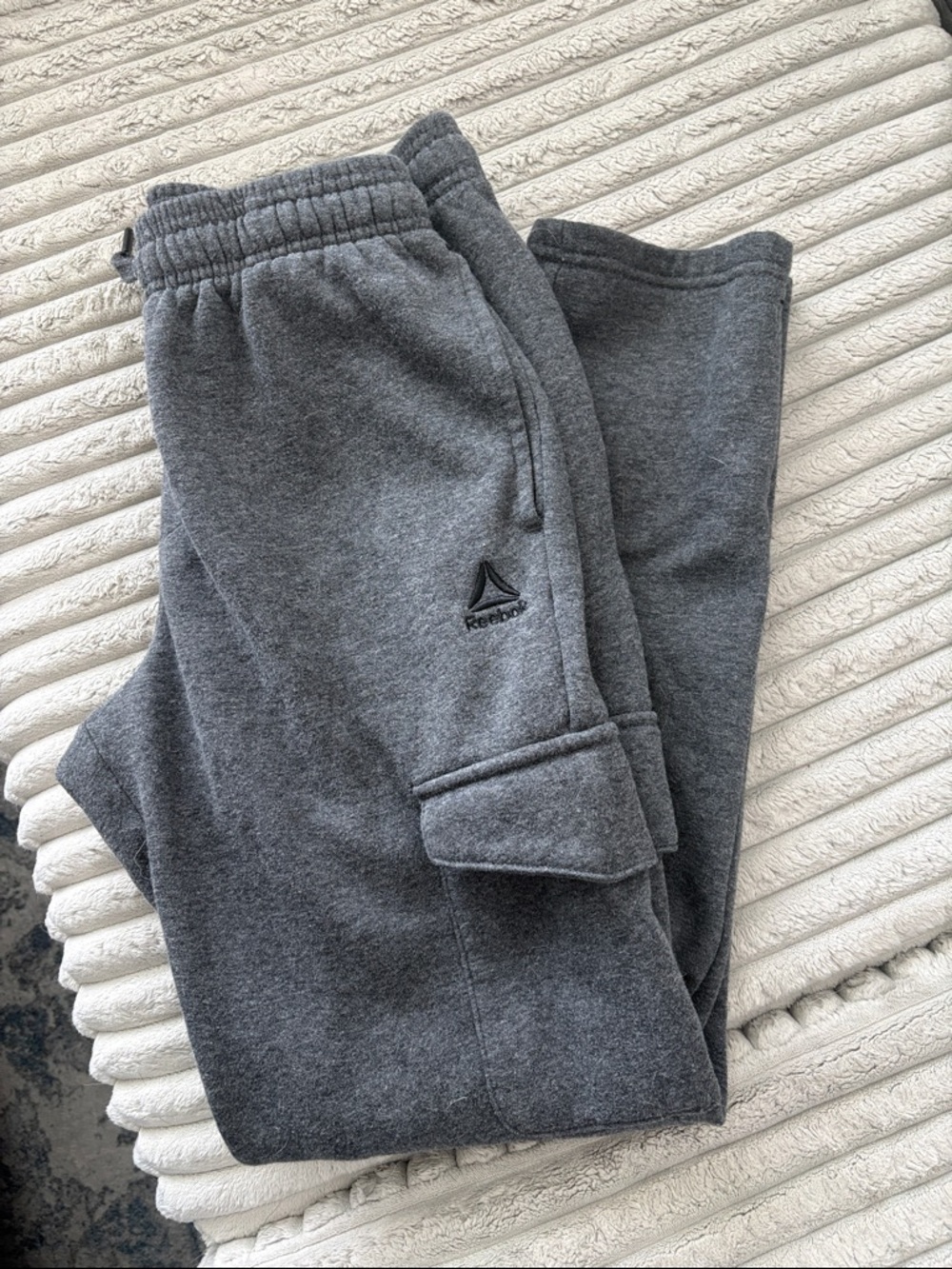 Reebok Dark Gray Cargo Fleece Joggers
